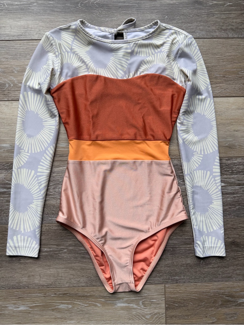 Seea Hermosa Surf Suit Small Vintage Colorblock Long Sleeve Like New